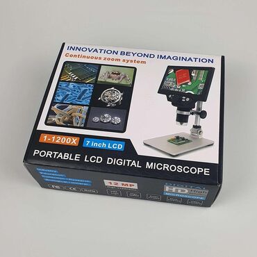 Monitorlar: Taffware Mikroskop Digital 12MP 1200X Monitor 7 Inch with Metal Stand