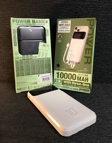 Уюлдук телефондор үчүн аксессуарлар: ОРИГИНАЛ🔥🔥 Power Bank REMAX RPP 683 🔹встроеные кабеля