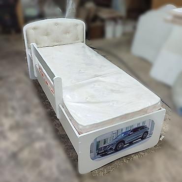 Детские односпальные кровати: Детская односпальная кровать, Новый, Для мальчика, Для девочки, С матрасом, ДСП, Бесплатная доставка — 5