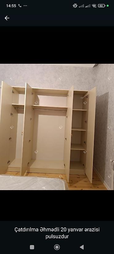 ayna qapi: Dörd qapılı paltar şkafı – güzgülü model - Ölçü: 200 x 160 x 47 sm - — 2