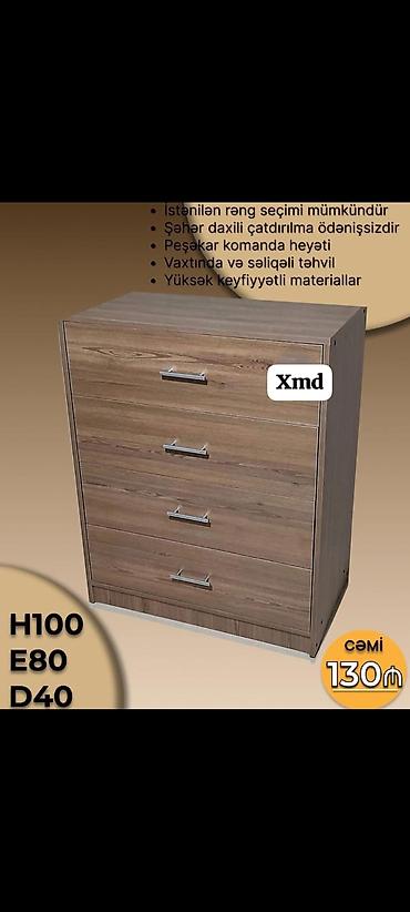 kamot qablari: Mebel: 4 çekmeceli komod - Ölçülər: H100 x E80 x D40 sm - Modellər — 2