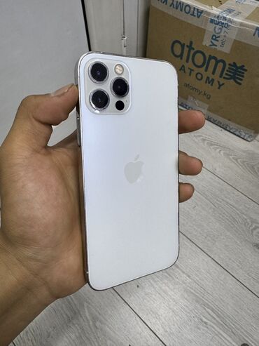 Apple iPhone: IPhone 12 Pro, Б/у, 256 ГБ, White Titanium, Защитное стекло, Чехол, 100 %