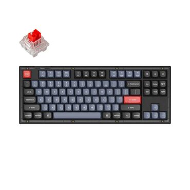 клавиатура 80: KEYCHRON V3-C1, 80% TKL LAYOUT 87 KEYS, RED SWITCH, RGB, FROSTED BLACK