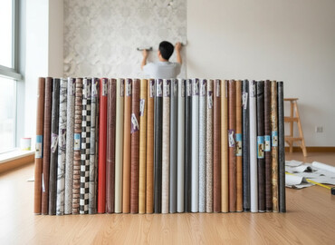 Vinil divar kağızı, oboy: Vinil Divar Kağızları Arxası Özü Yapışqandır. Rulon da 10 metr olur — 1