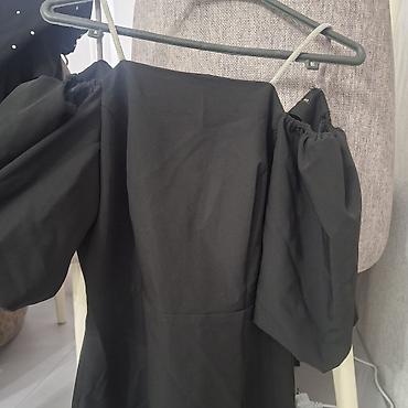 Женская одежда: Qara rəngli uzun don - Model: off-shoulder (bir çiyin açıq), elastik — 2