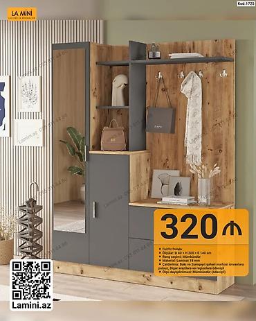 Dolablar: Dəhliz dolabı – Kod: 1725 - Ölçülər: D 40 × H 200 × E 140 sm - — 1