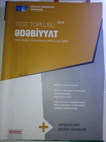 kimya test toplusu 1 ci hisse pdf 2019: DİM ədəbiyyat test toplusu 2019