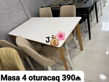 Masa və oturacaq dəstləri: Yeni, 4 stul