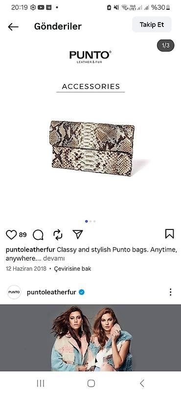 Çantalar: PUNTO Leather & Fur aksesuarı – ilan naxışlı, dəri teksturalı — 2