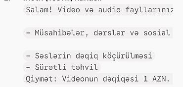 trims edu az: Xidmət: Video və audio yazıların mətngə çevrilməsi Təsvir: - — 1