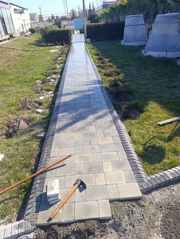Tamet: Tamet döşəmə xidməti – dekorativ beton/daş təməli ilə həyət və giriş — 20