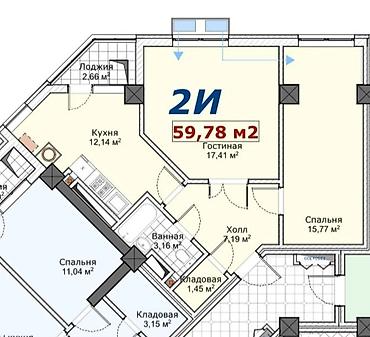 Продажа квартир: 2 комнаты, 60 м², Элитка, 14 этаж, Готовая ПСО (под самоотделку) — 1