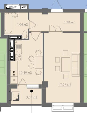 токтогула бейшеналиева: 2 комнаты, 63 м², Элитка, 10 этаж, ПСО (под самоотделку)