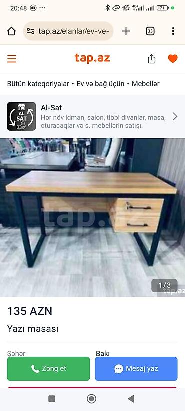ofis masa: Düz masa, Stulsuz, Polkasız, Siyirməli, Metal — 2