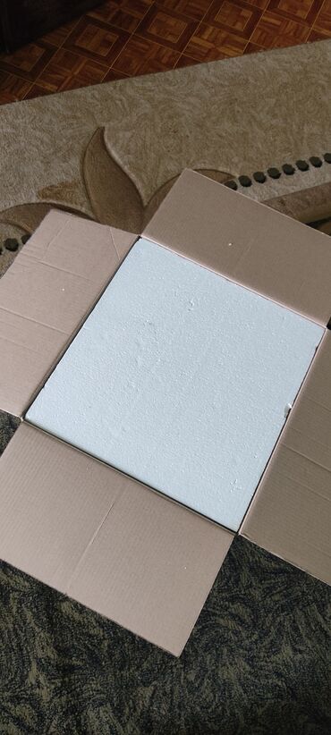 пищевые контейнера: Термобокс из пенополистирола в картонной упаковке. Внешняя сторона