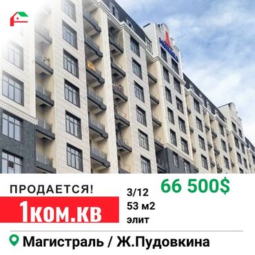 Продажа квартир: 1 комната, 53 м², Элитка, 3 этаж, Евроремонт
