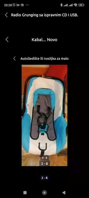 Autosedišta: Auto Sedište ili Nosiljka za dete LORELI ispravno do 13 kg univerzal — 14