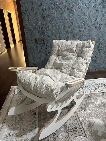 boya seti: YENİ DİR Yelləncək kreslo – yumşaq yastıqlı model - Korpus: Ağ — 3