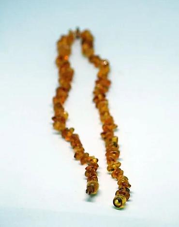 Ogrlice: Vintage Baltički ćilibar Baby Line Chips ogrlica boje meda — 3