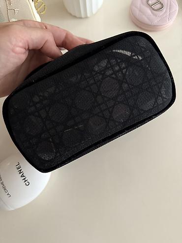 dior canta: Dior kosmetik çantası - Rəng: Qara - Material: Şəffaf tor (mesh) — 2