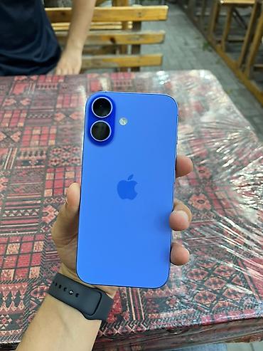 Mobil telefonlar: IPhone 16, 128 GB, Göy, Zəmanət, Face ID, Sənədlərlə — 1