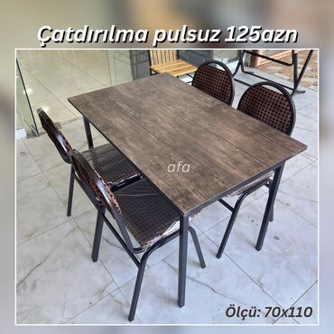 TV altlığı: Restoran, kafe, bağ, mətbəx və s üçün masa destleri Masa + 4 Stul 125