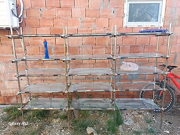 stellaj nədir: Metalkarkas şüşə rəf sistemi - Material: paslanmayan metal karkas — 1