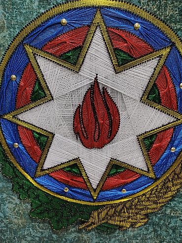 Şəkillər, tablolar: Əl işi “String Art” tablo – Azərbaycan Respublikasının gerbi - — 2