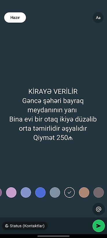 bine evləri: Kirayə verilir: Gəncə şəhəri, köhnə Yevlax avtovağzalının yanı. 2 — 1