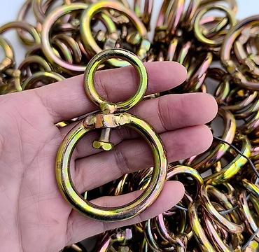 Бекитүүчү элементтер: Металлические поворотные кольца-скобы (D-ring с проушиной) - Тип — 4