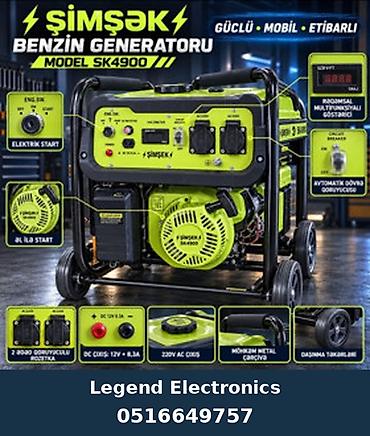 pec satilir: Elan başlığı: Benzin generatoru Şimşek, SK4900, Benzin, 3,5 kVt, 220 V — 1