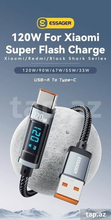 Kabellər: Kabel Xiaomi, Type C (USB-C), Yeni — 8