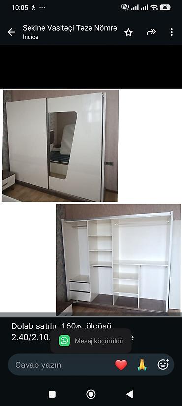 Dolab satılır 160₼. ölçüsü 2.40/2.10.Ünvan Savalan sekine