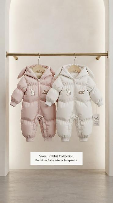мед одежда: Детский зимний комплект Sweet Bunny Snowsuit Set - Теплый пуховый — 4
