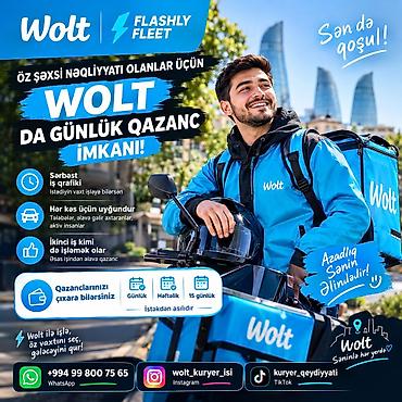 freelance is: Moto-kuryer tələb olunur, Gündəlik ödəniş, Təcrübəsiz — 1