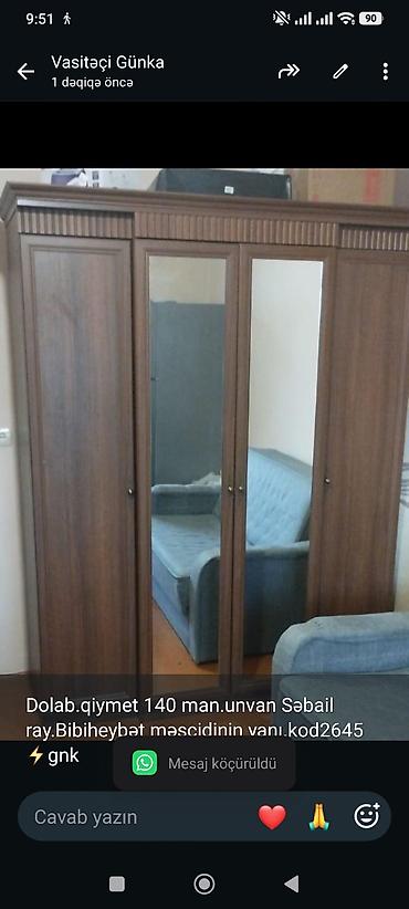 Dolab.qiymet 140 man.unvan Səbail ray.Bibiheybət məscidinin