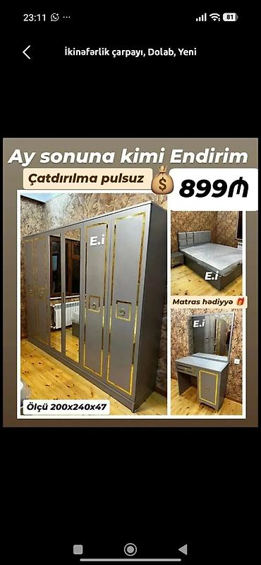 ay: Yataq otağı dəsti - Qiymət: 899₼ - Aksiyalı: Ay sonuna kimi endirim - — 1