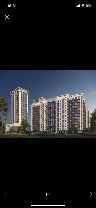 тоголок молдо фрунзе: 1 комната, 43 м², Элитка, 4 этаж, ПСО (под самоотделку)
