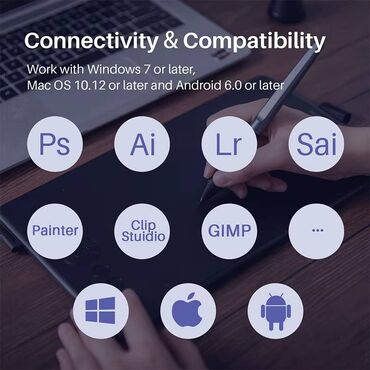 Digər planşetlər: Qrafik planşet "Huion H320M" İş prinsipi: H320M yazı planşeti — 9