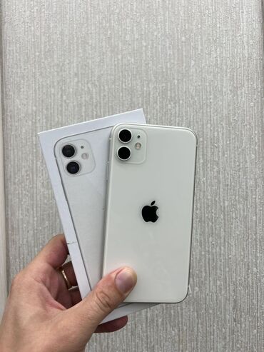 компьютер айфон: IPhone 11, Колдонулган, 128 ГБ, Ак, Куту, 79 %