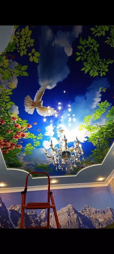 Натяжной потолок: Натяжной потолок Матовое, 3D потолки, Глянцевое Бесплатный замер, Монтаж, Гарантия — 11