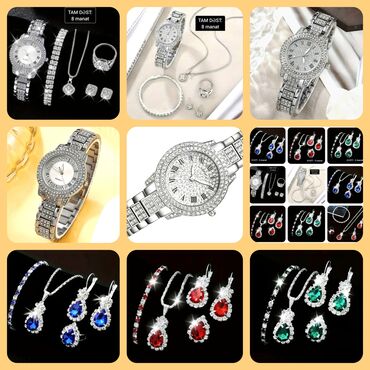 Bijuteriya dəstləri: ZƏRGƏRLİK DƏSTİ – parlaq damla formalı daşlarla — 2