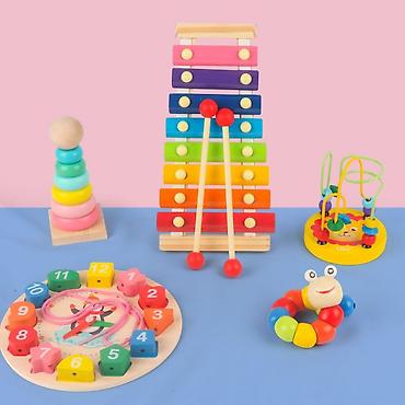 Игрушки: Набор развивающих деревянных игрушек для дошкольников Что внутри: - — 11