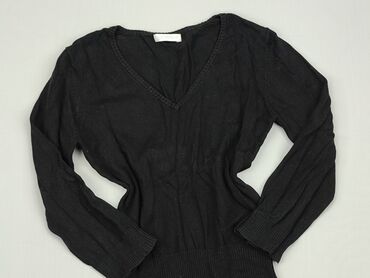 czarne t shirty damskie w serek: Sweter, Promod, S, stan - Dobry