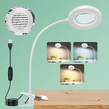 очки лупа: Настольная LED-лампа с лупой на прищепке - Кольцевая подсветка вокруг — 1
