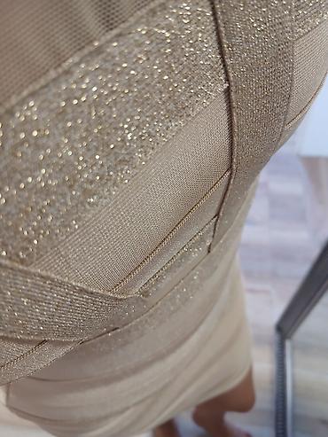 Haljine: Zlatna bandage haljina, svečana haljina,midi s velicina Na — 5