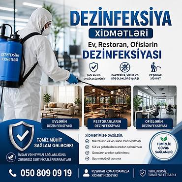 Dezinfeksiya, dezinseksiya | Taxtabiti, Birələr, Tarakanlar | Nəqliyyat, Ofislər, Mənzillər