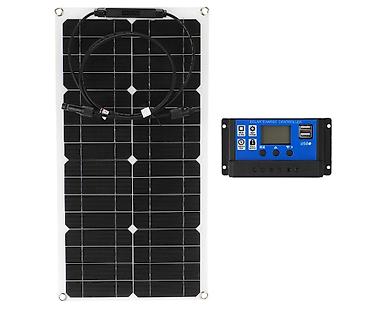 Солнечные электростанции: Солнечная панель с ШИМ‑контроллером заряда Комплект для — 1