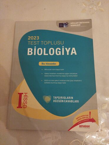 сборник тестов по биологии с ответами: Məhsul: “2023 Test Toplusu – Biologiya, I hissə” (Dövlət İmtahan