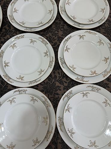 Наборы посуды: Винтаж! Классика! Столовый сервиз из белоснежного фарфора с позолотой — 1